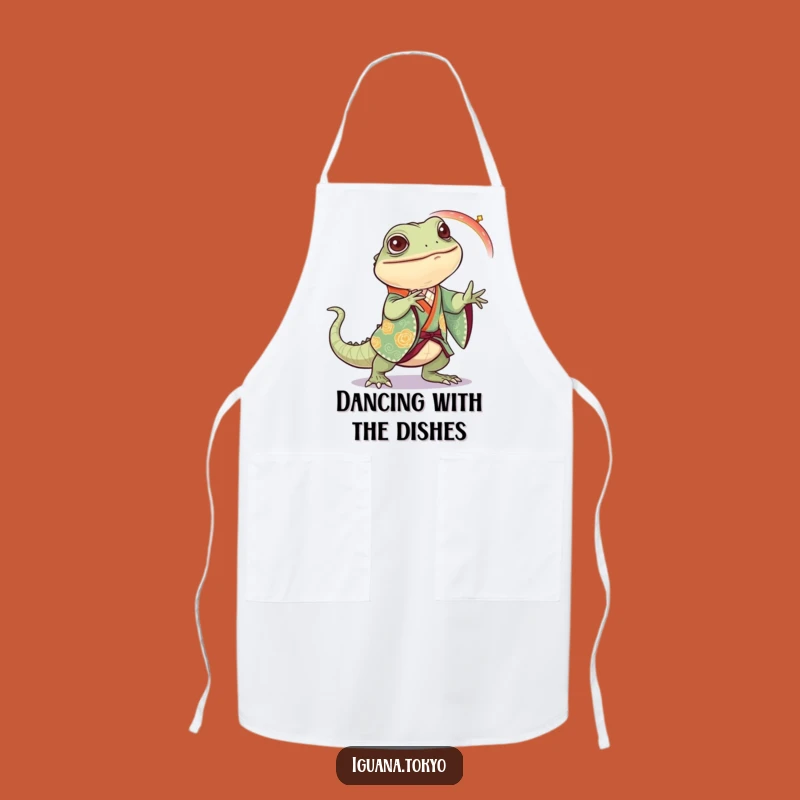 Funny Iguana Dance Apron: Kitchen Celebration, Practical Funny Gift