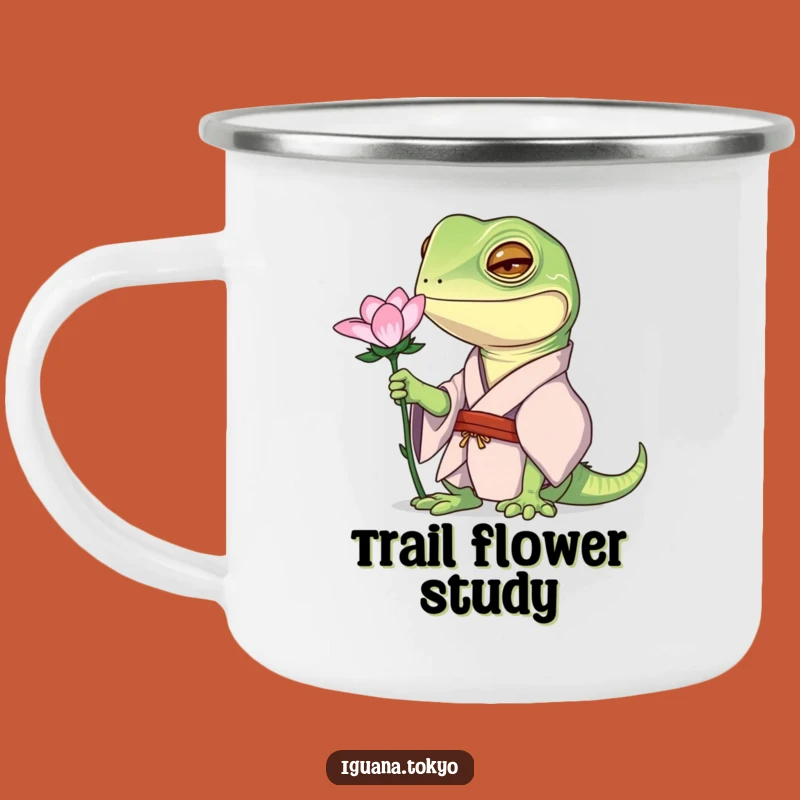 Funny Curious Iguana Kimono Camping Mug: Nature Adventure Mug, Funny Gift
