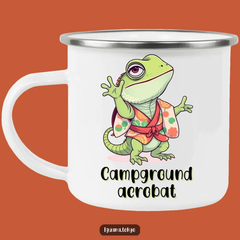 Funny Iguana Handstand Camping Mug: Playful Sips on Outdoor Adventures