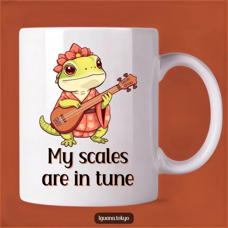 Funny Iguana Shamisen Player Mug: A Hilarious Gift for Music Lovers
