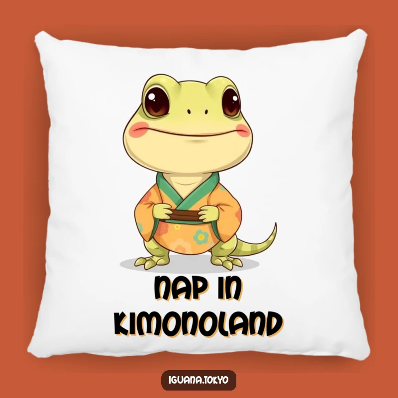 Funny Iguana Kimono Pillow: Cozy Reptile Accent, Adorable Funny Gift