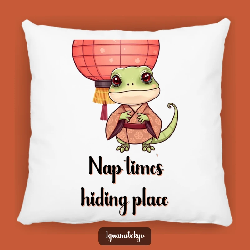 Funny Iguana Kimono Pillow: Cozy Lantern Peek, Comfy Funny Gift