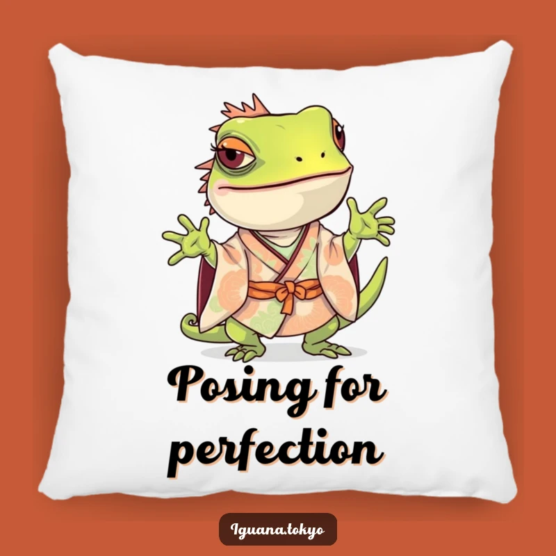 Funny Iguana Pose Pillow: Cozy Curiosity, Soft Funny Gift