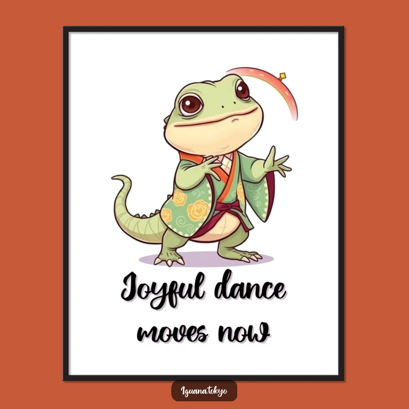 Funny Iguana Dance Digital Art: Festive Instant Decor, Joyful Funny Gift