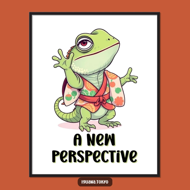 Funny Iguana Handstand Digital Art: Instant Playful Gecko Decor Download