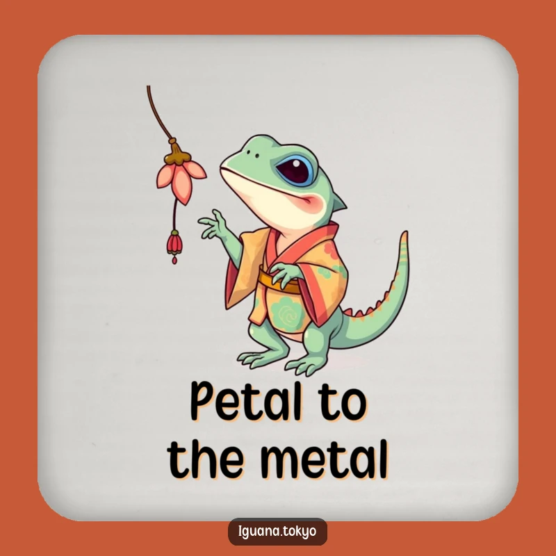 Funny Iguana Flower Batting Coaster: Playful Protection, Charming Funny Gift