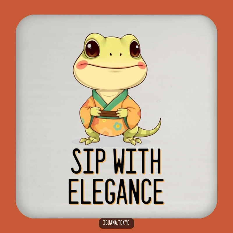 Funny Iguana Kimono Coaster: Stylish Table Protector, Perfect Funny Gift