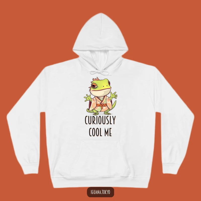 Funny Iguana Pose Hoodie: Cozy Kimono Charm, Warm Funny Gift