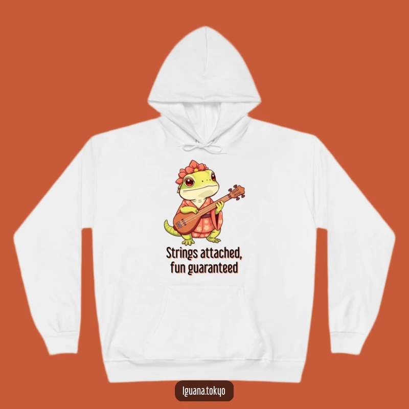 Funny Iguana Shamisen Hoodie: Cozy and Hilarious Warmth for Gecko Lovers