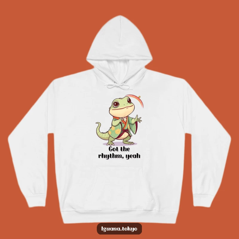 Funny Iguana Dance Hoodie: Cozy Festive Moves, Warm Funny Gift