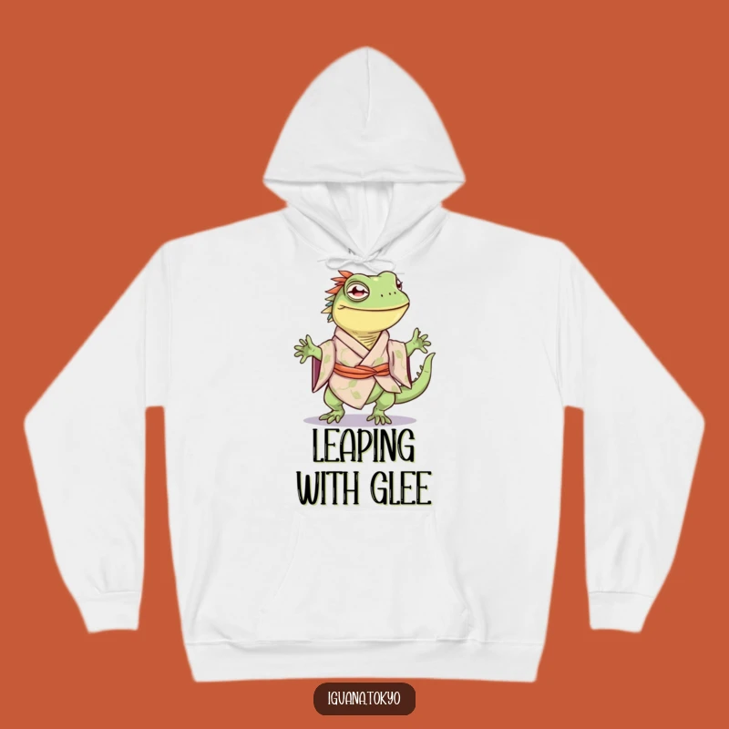 Funny Happy Hop Iguana Kimono Hoodie: Cozy Joyful Comfort, Ideal Funny Gift