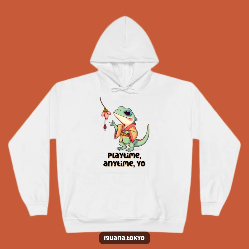 Funny Iguana Flower Batting Hoodie: Cozy Kimono Fun, Warm Funny Gift