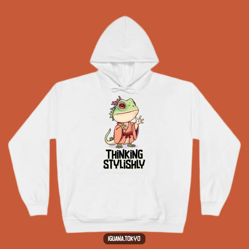 Funny Curious Iguana Kimono Hoodie: Pondering Comfort, Ideal Funny Gift