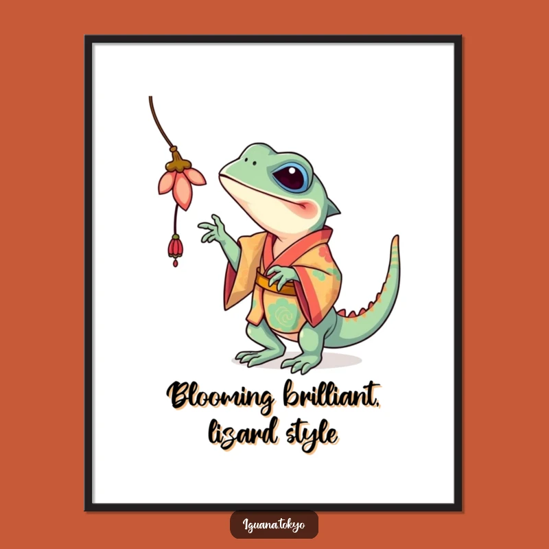 Free Printable Iguana Wall Art: Playful Batting, Funny Downloadable Decor