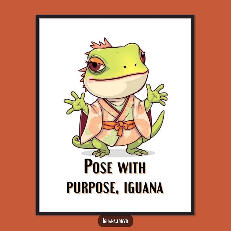 Free Printable Iguana Wall Art: Curious Pose, Funny Downloadable Decor