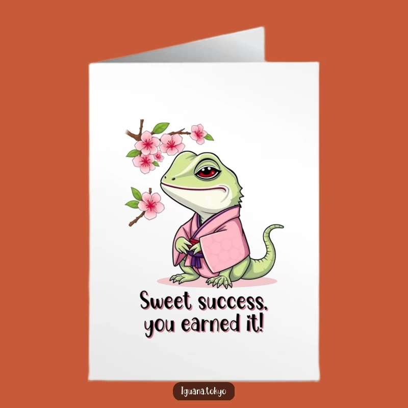 Free Printable Iguana Congrats Card: Blossom Sniffing, Hilarious Downloadable Gift