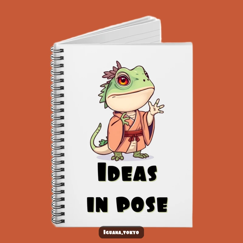 Funny Curious Iguana Kimono Notebook: Pensive Journal, Great Funny Gift