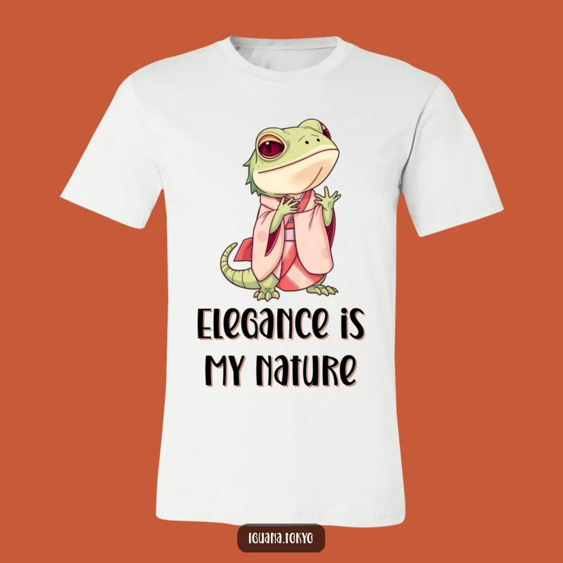 Funny Iguana Bowing T-Shirt: Stylish Comfort with Elegant Humor