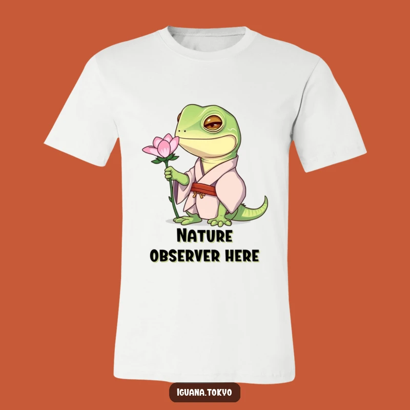 Funny Curious Iguana Kimono Tee: Nature Observer Shirt, Great Funny Gift