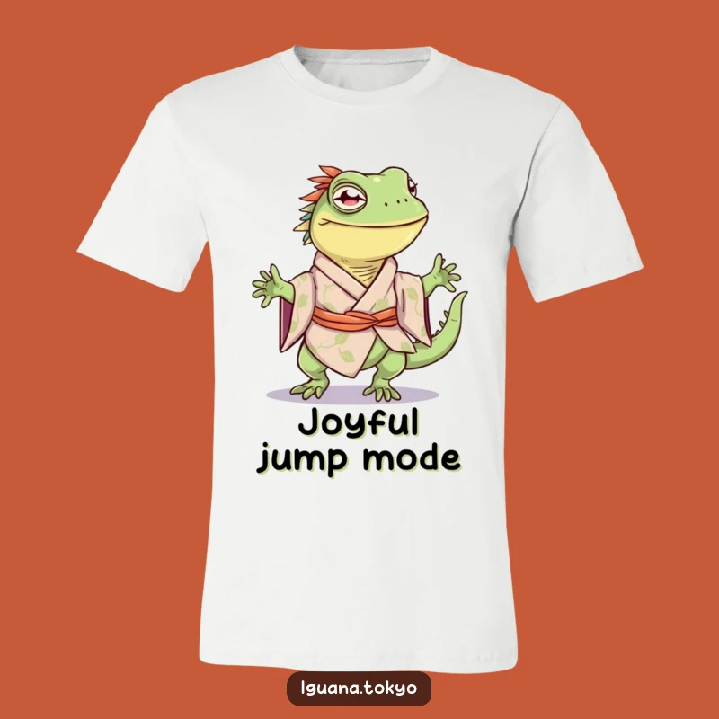 Funny Happy Hop Iguana Kimono Tee: Energetic Reptile Shirt, Great Funny Gift