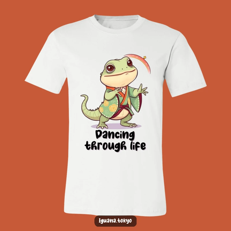 Funny Iguana Dance T-Shirt: Festive Kimono Steps, Energetic Funny Gift