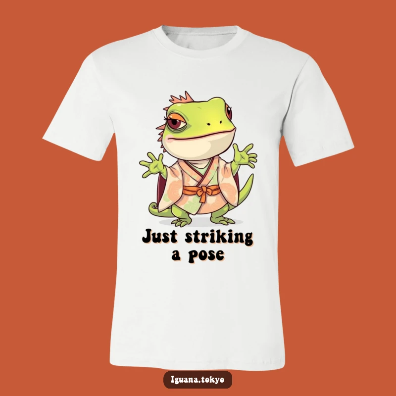 Funny Iguana Pose T-Shirt: Playful Kimono Style, Hilarious Funny Gift