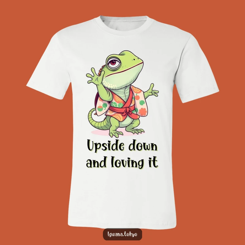 Funny Iguana Handstand T-Shirt: Goofy Acrobatics for Comedic Style