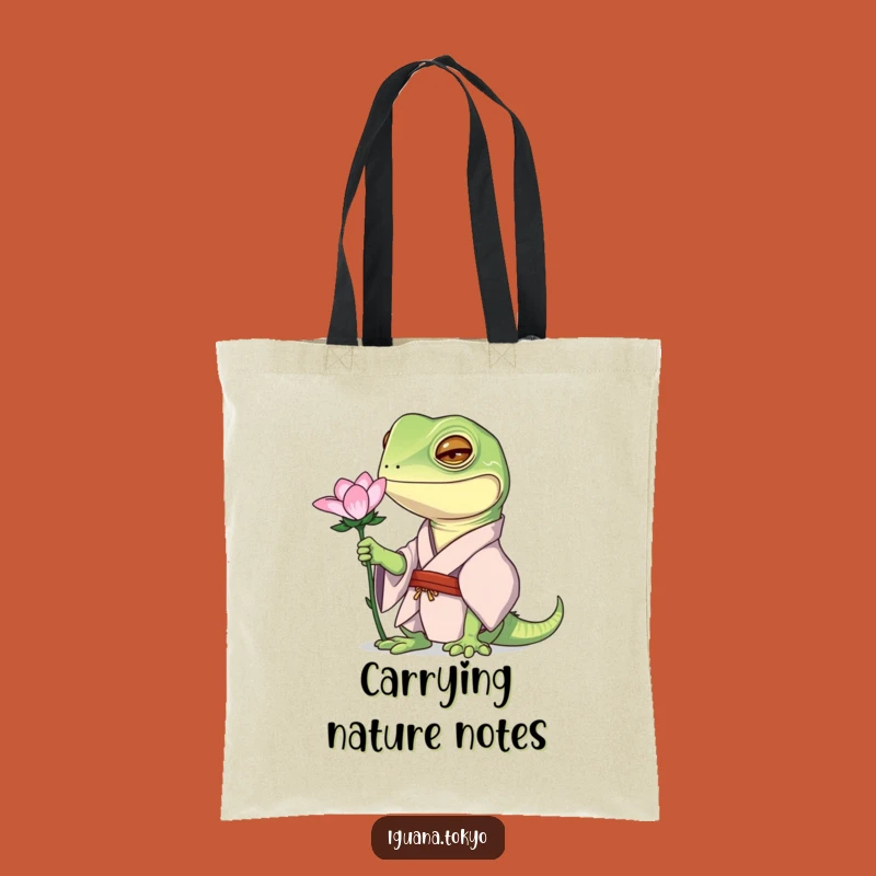 Funny Curious Iguana Kimono Tote Bag: Nature Explorer Bag, Perfect Funny Gift