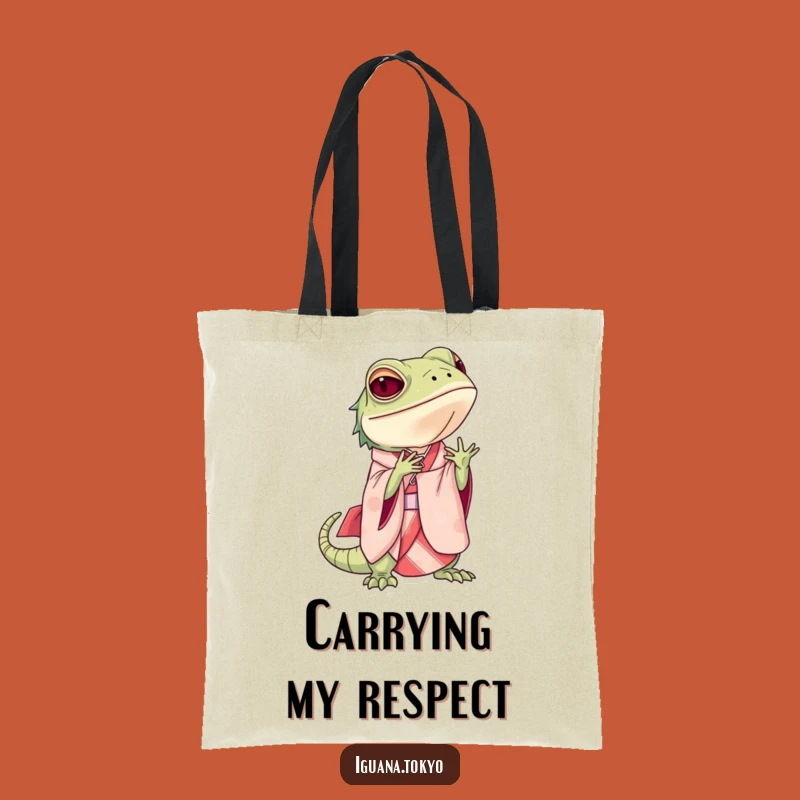 Funny Iguana Bowing Tote Bag: Carry Elegance and Laughter Anywhere